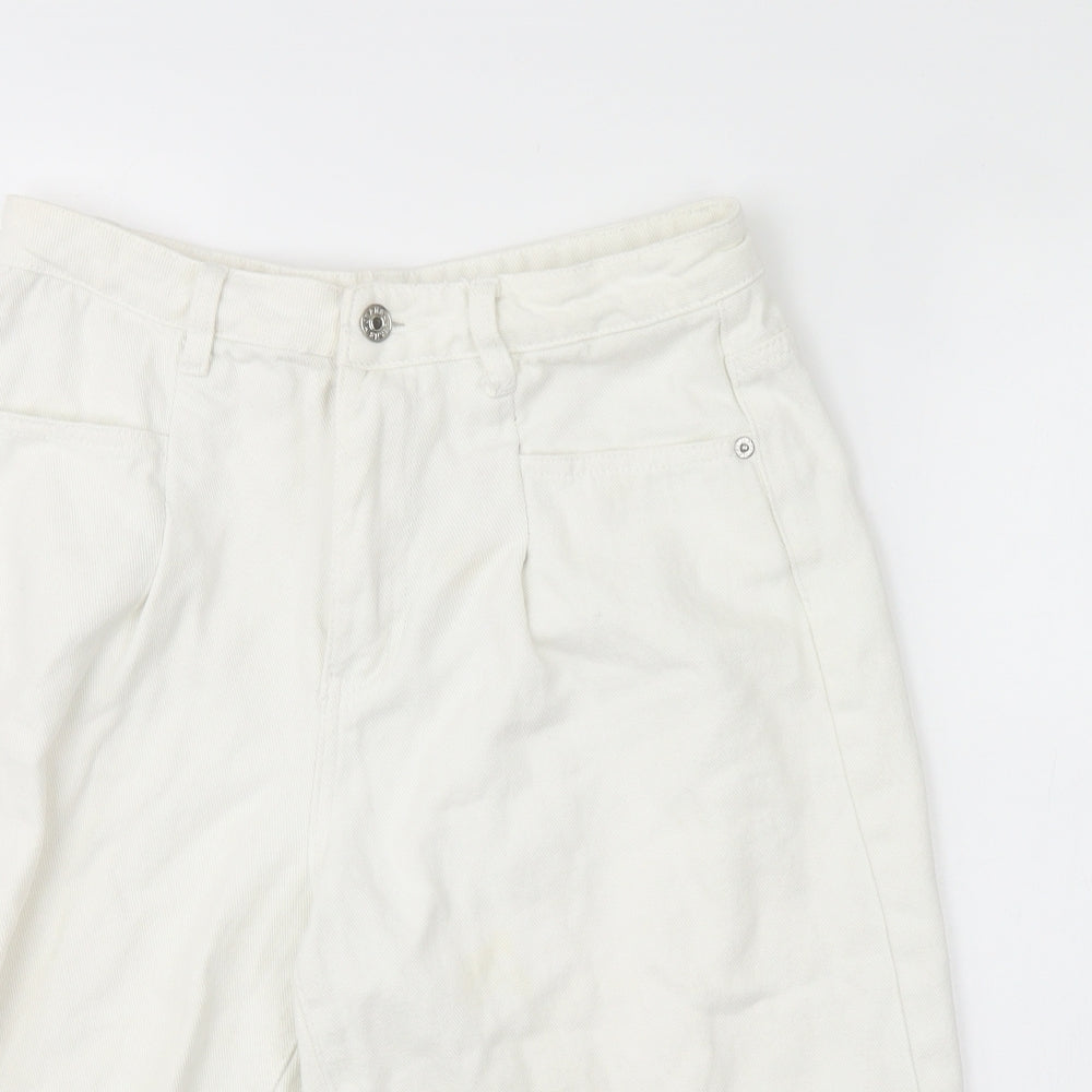 Shein  Womens White  Denim Boyfriend Shorts Size M