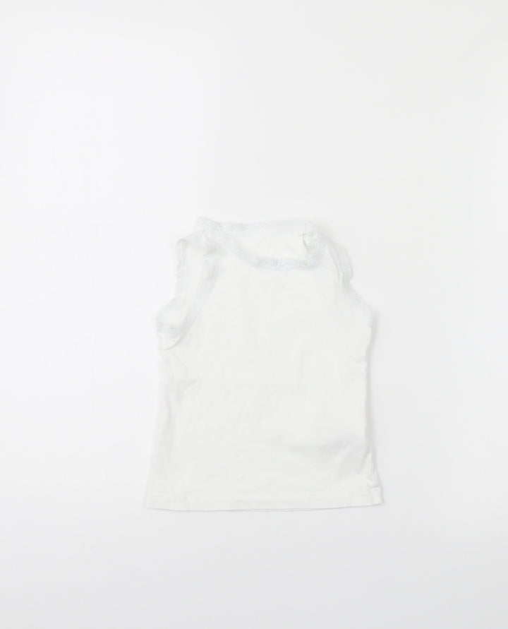 NEXT Girls White   Basic Tank Size 3 Years  - Vest