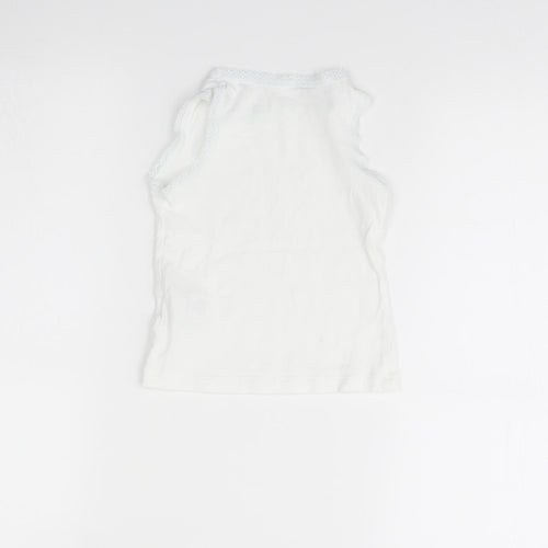 NEXT Girls White   Basic Tank Size 3 Years  - Vest