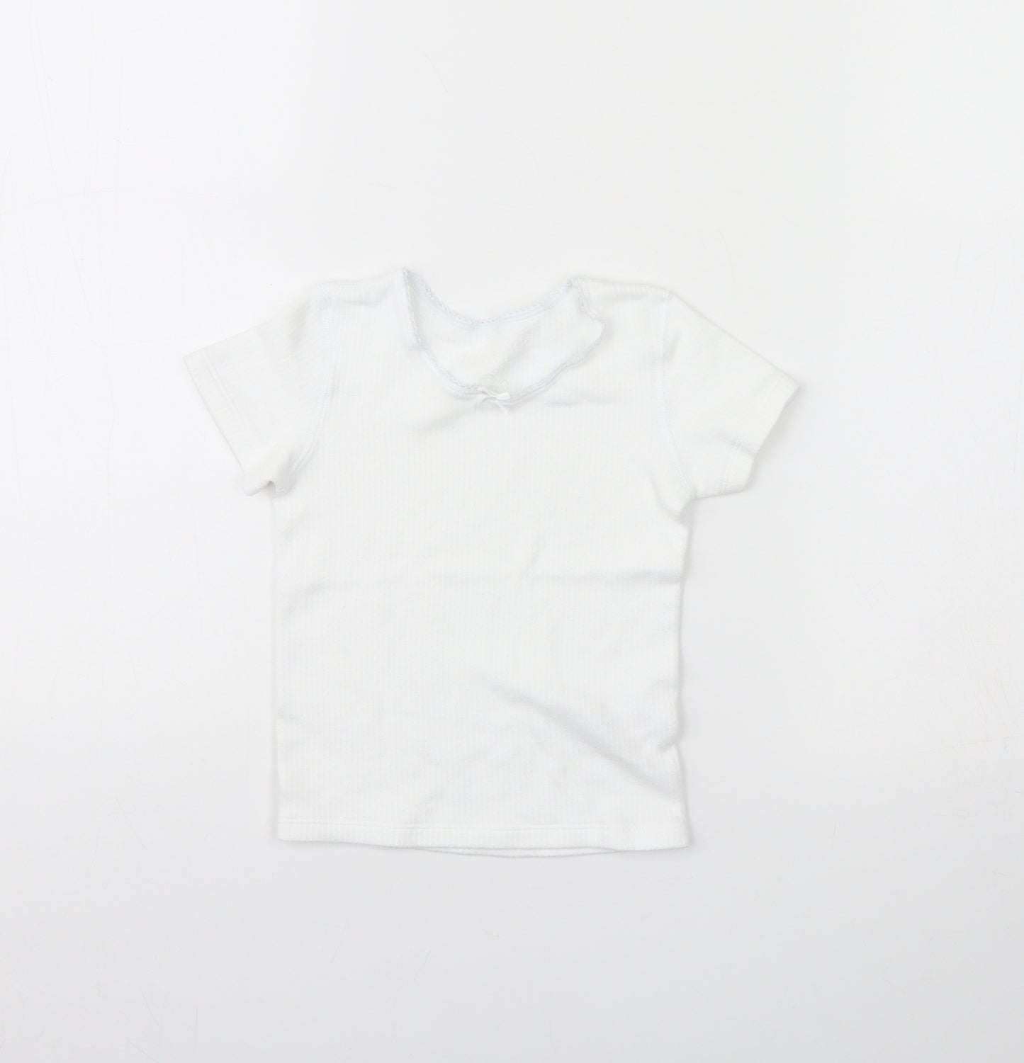 M&S Girls White   Basic T-Shirt Size 3 Years