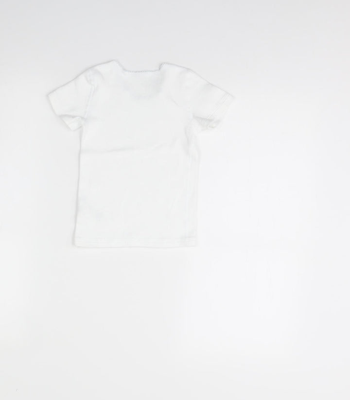 m&s Girls White   Basic T-Shirt Size 4 Years