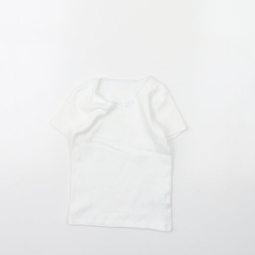 m&s Girls White   Basic T-Shirt Size 4 Years
