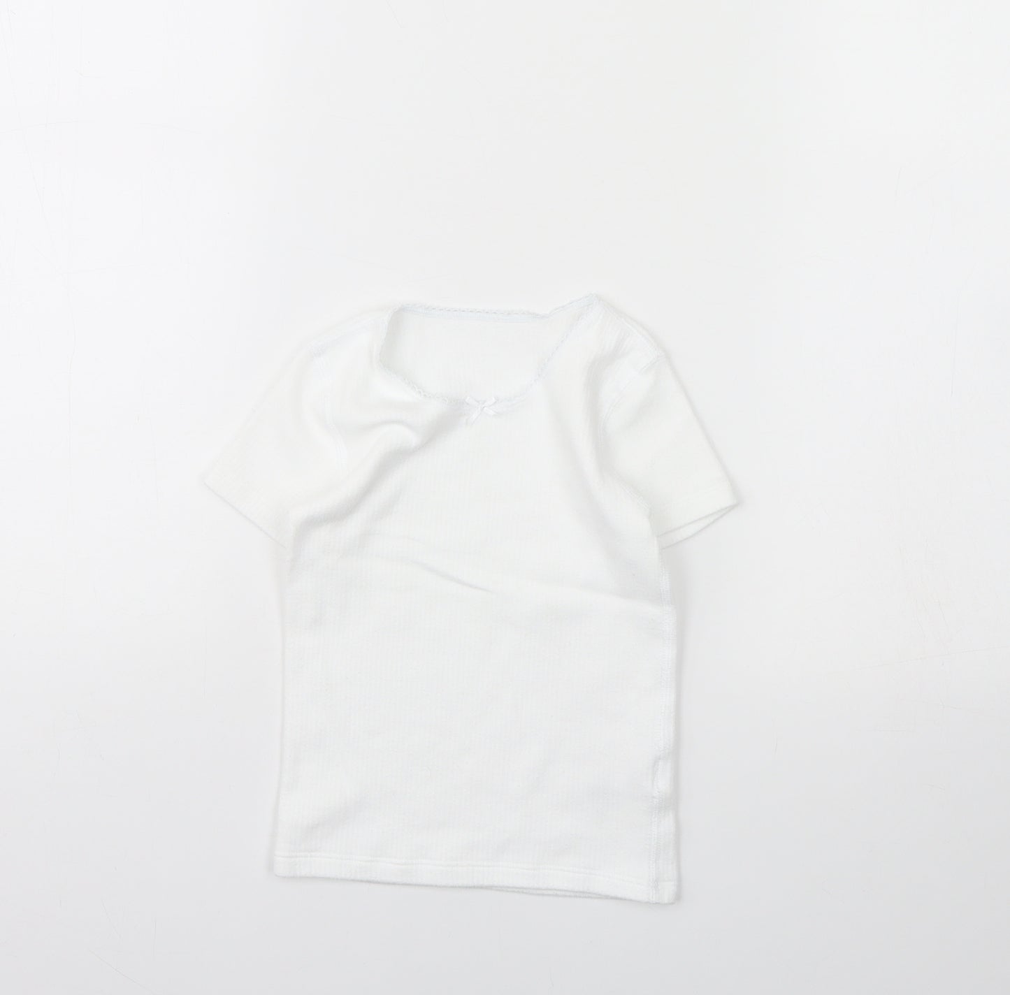 m&s Girls White   Basic T-Shirt Size 4 Years
