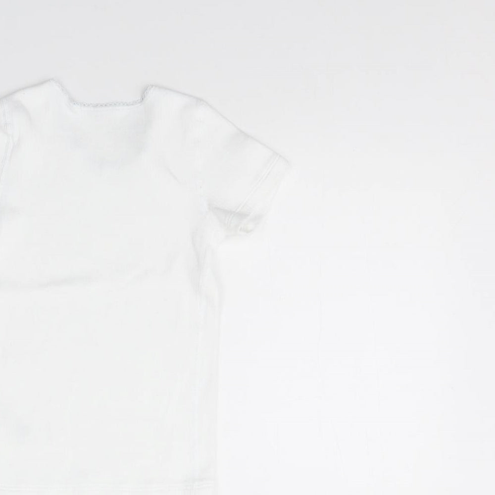 m&s Girls White   Basic T-Shirt Size 4 Years