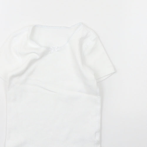 m&s Girls White   Basic T-Shirt Size 4 Years