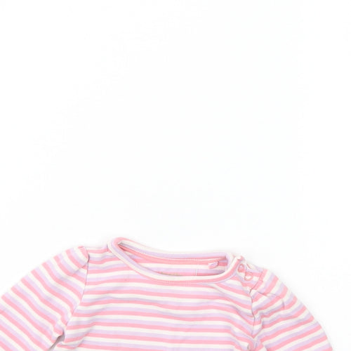 lulipu Girls Purple Striped  Basic T-Shirt Size 3-6 Months