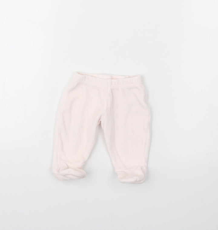 M&S Girls Pink   Jogger Trousers Size 0-3 Months
