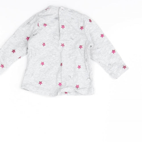 TISSAIA Girls Grey Spotted  Basic T-Shirt Size 3-6 Months
