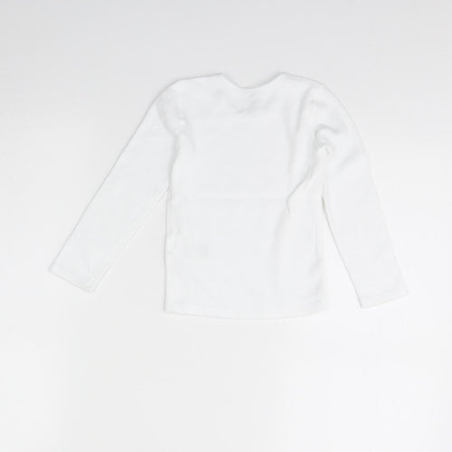 m&s Girls White   Basic T-Shirt Size 3 Years
