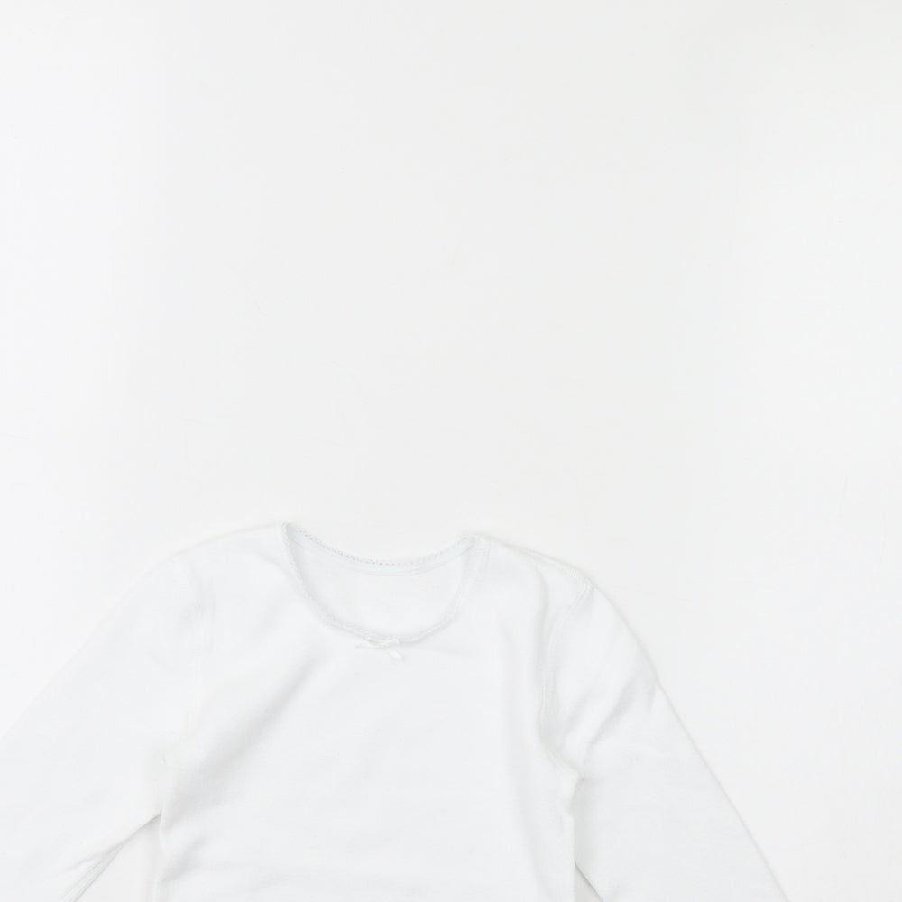 m&s Girls White   Basic T-Shirt Size 3 Years