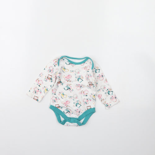TU Girls White Animal Print  Babygrow One-Piece Size 3-6 Months
