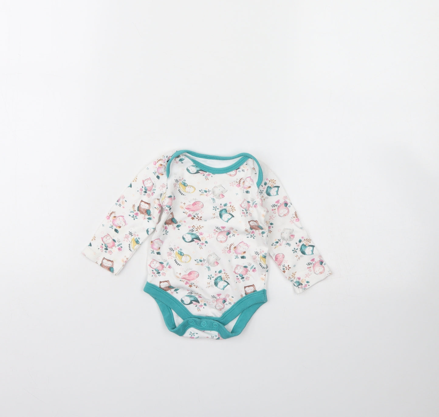 TU Girls White Animal Print  Babygrow One-Piece Size 3-6 Months