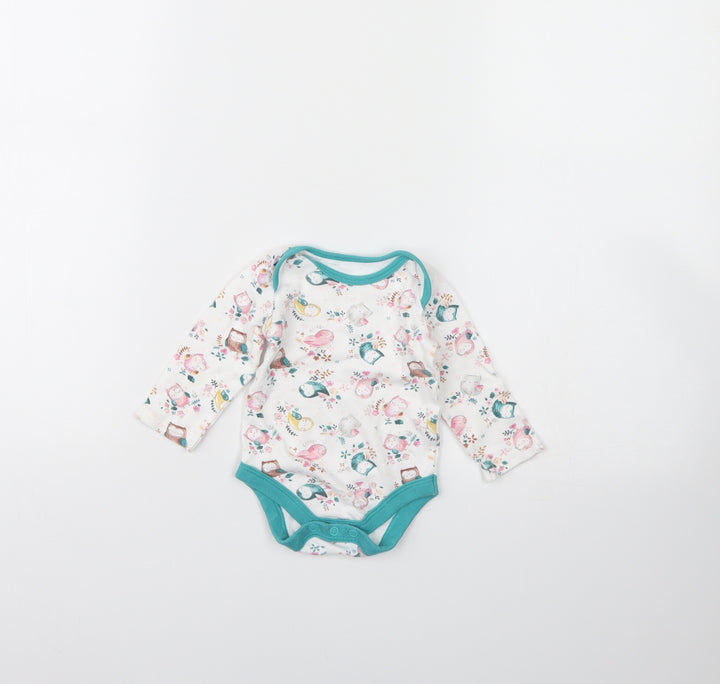 TU Girls White Animal Print  Babygrow One-Piece Size 3-6 Months