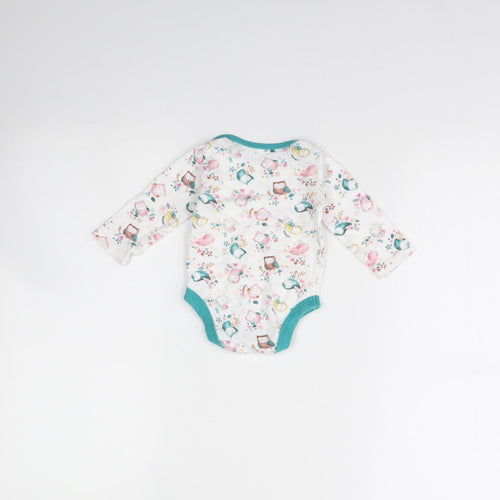 TU Girls White Animal Print  Babygrow One-Piece Size 3-6 Months