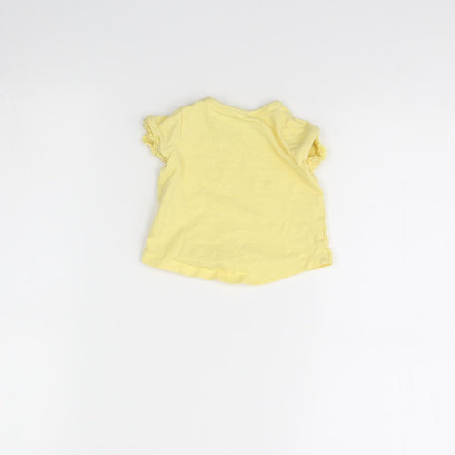 F&F Girls Yellow   Basic T-Shirt Size 0-3 Months