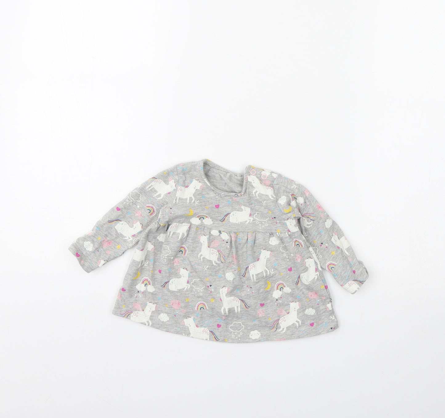 TU  Grey Animal Print  Fit & Flare  Size 3-6 Months  - unicorn