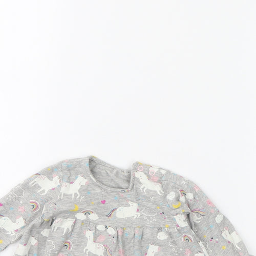TU  Grey Animal Print  Fit & Flare  Size 3-6 Months  - unicorn