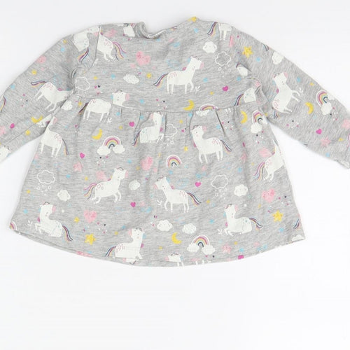 TU  Grey Animal Print  Fit & Flare  Size 3-6 Months  - unicorn