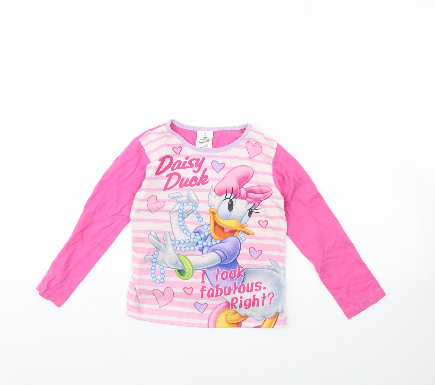 Disney Girls Pink Solid  Cami Pyjama Top Size 5 Years  - Daisy duck