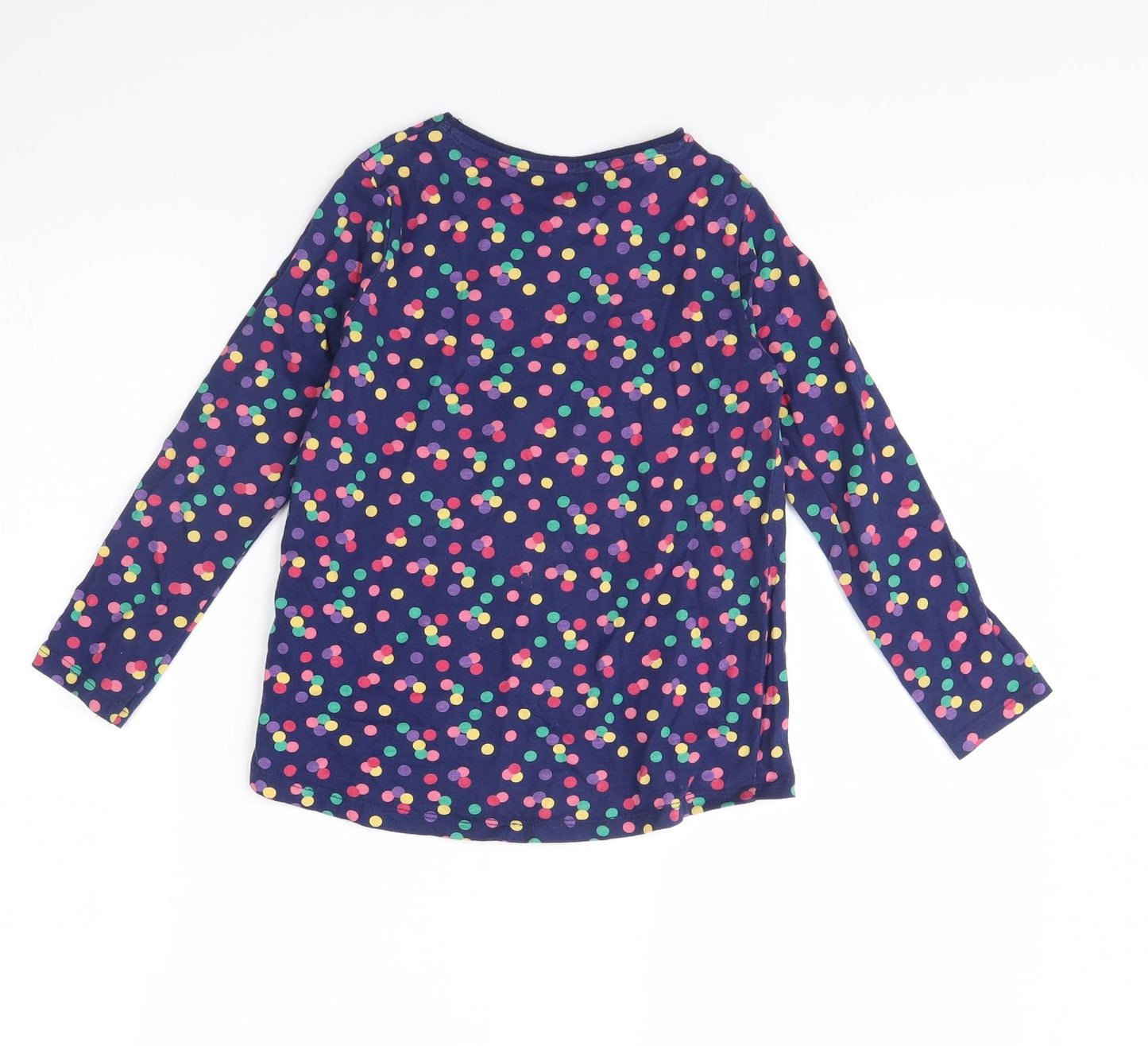 F&F Girls Blue Polka Dot  Basic T-Shirt Size 6 Years