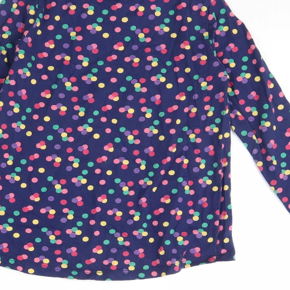 F&F Girls Blue Polka Dot  Basic T-Shirt Size 6 Years