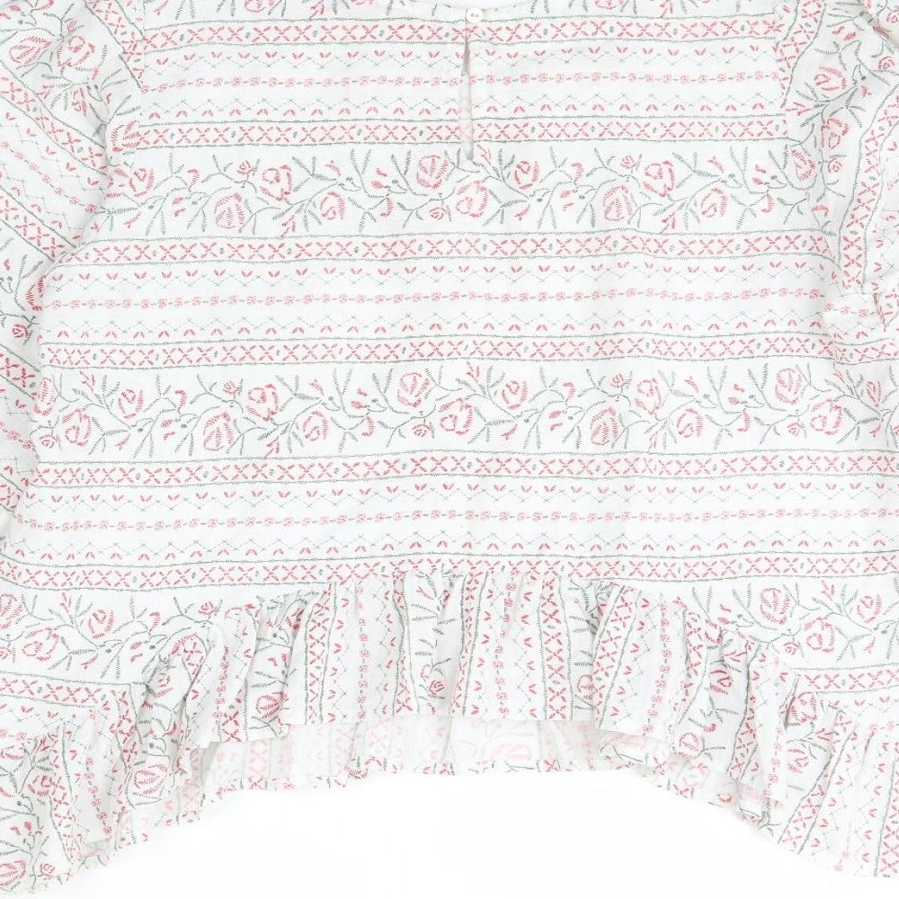 Traffic People Womens White Striped  Basic Blouse Size XL