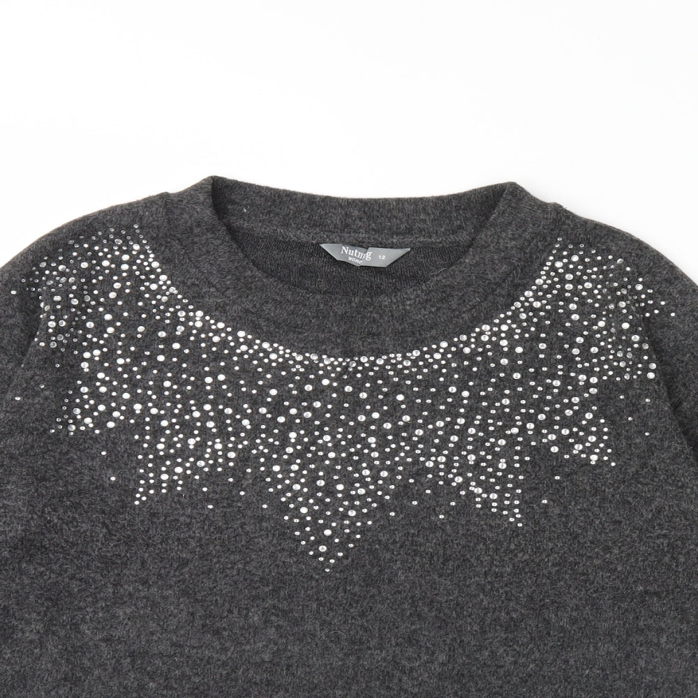 Nutmeg Womens Grey   Pullover Jumper Size 12