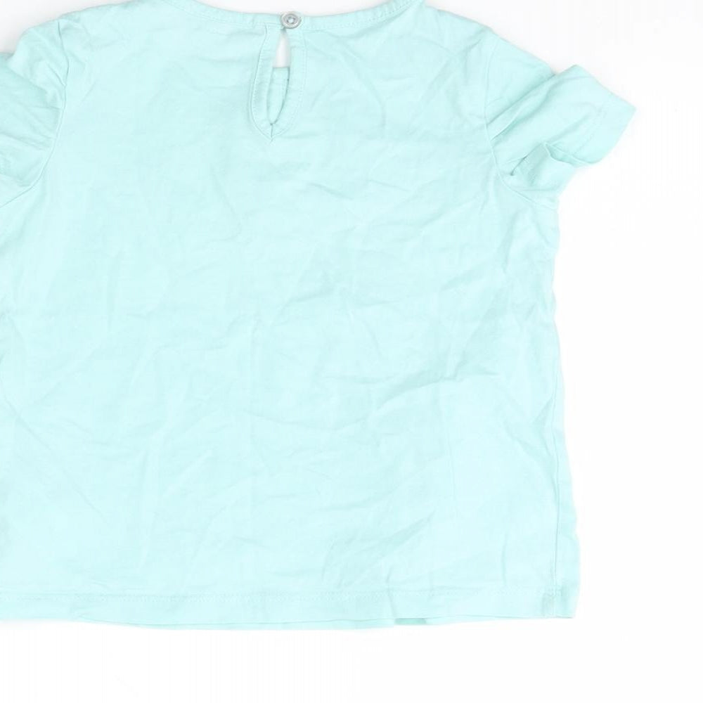 m&s Girls Green   Basic T-Shirt Size 3 Years