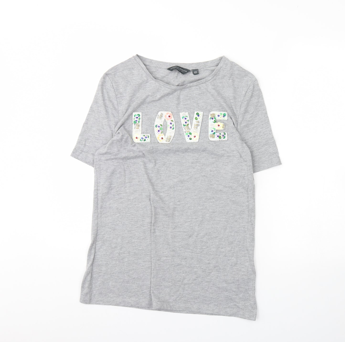 Dorothy Perkins Womens Grey   Basic T-Shirt Size 12  - LOVE