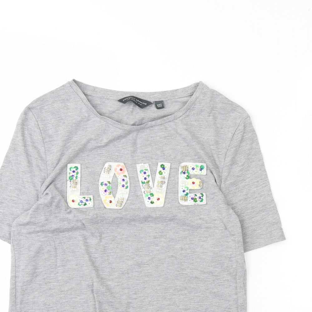 Dorothy Perkins Womens Grey   Basic T-Shirt Size 12  - LOVE