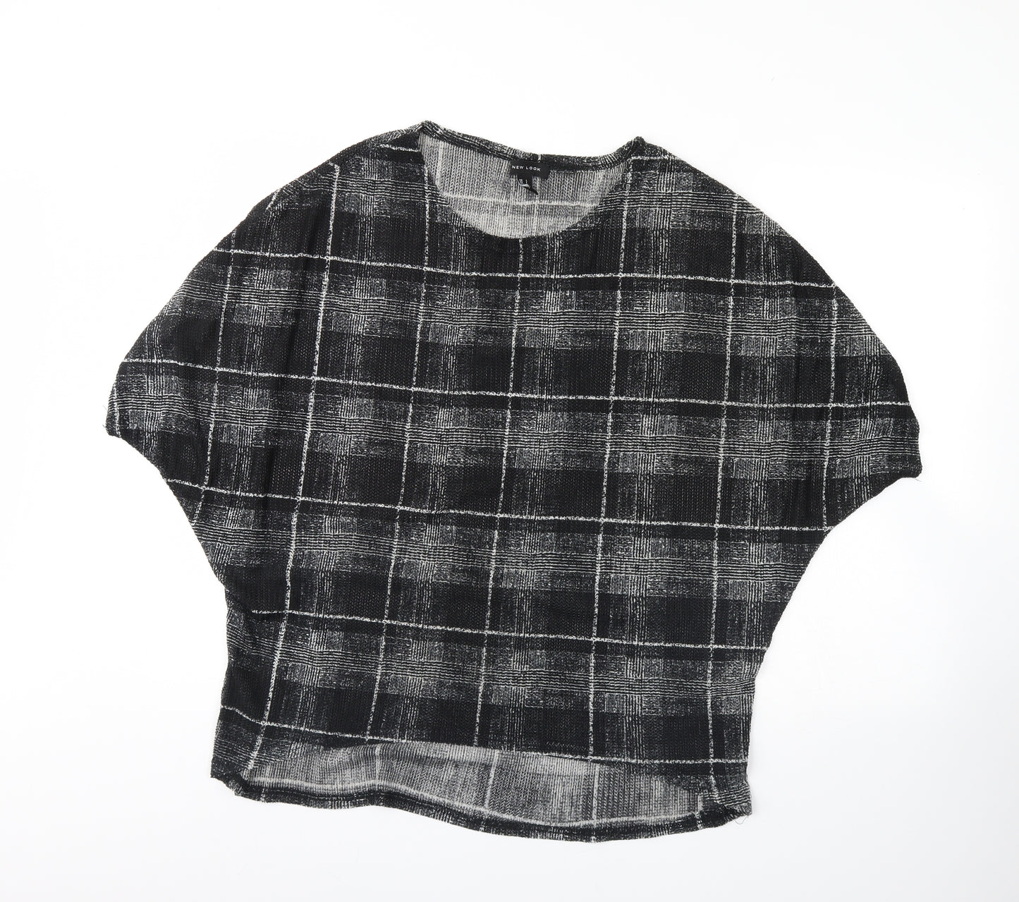 New Look Womens Black Check  Basic Blouse Size L