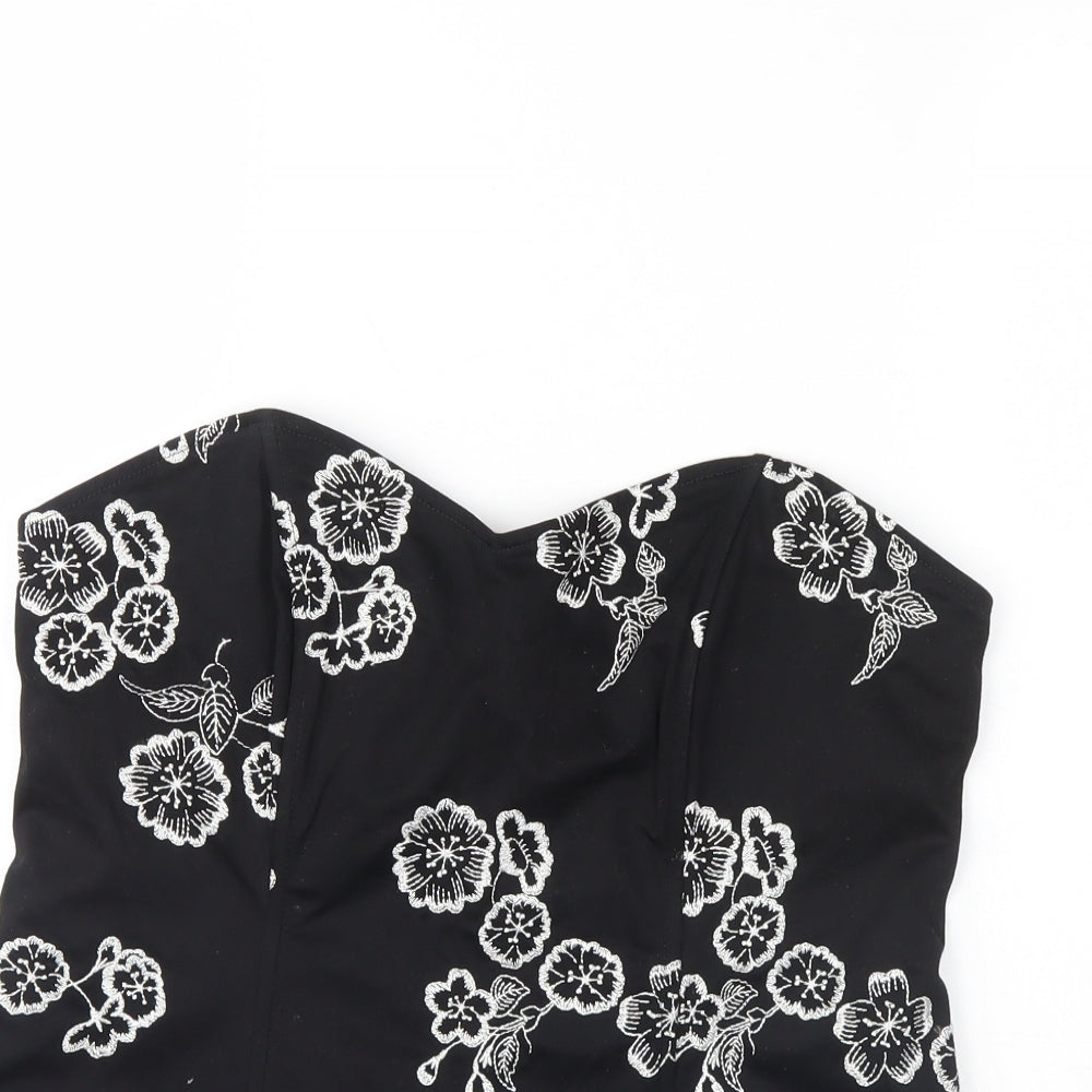 NEXT Womens Black Floral  Basic Tank Size 16