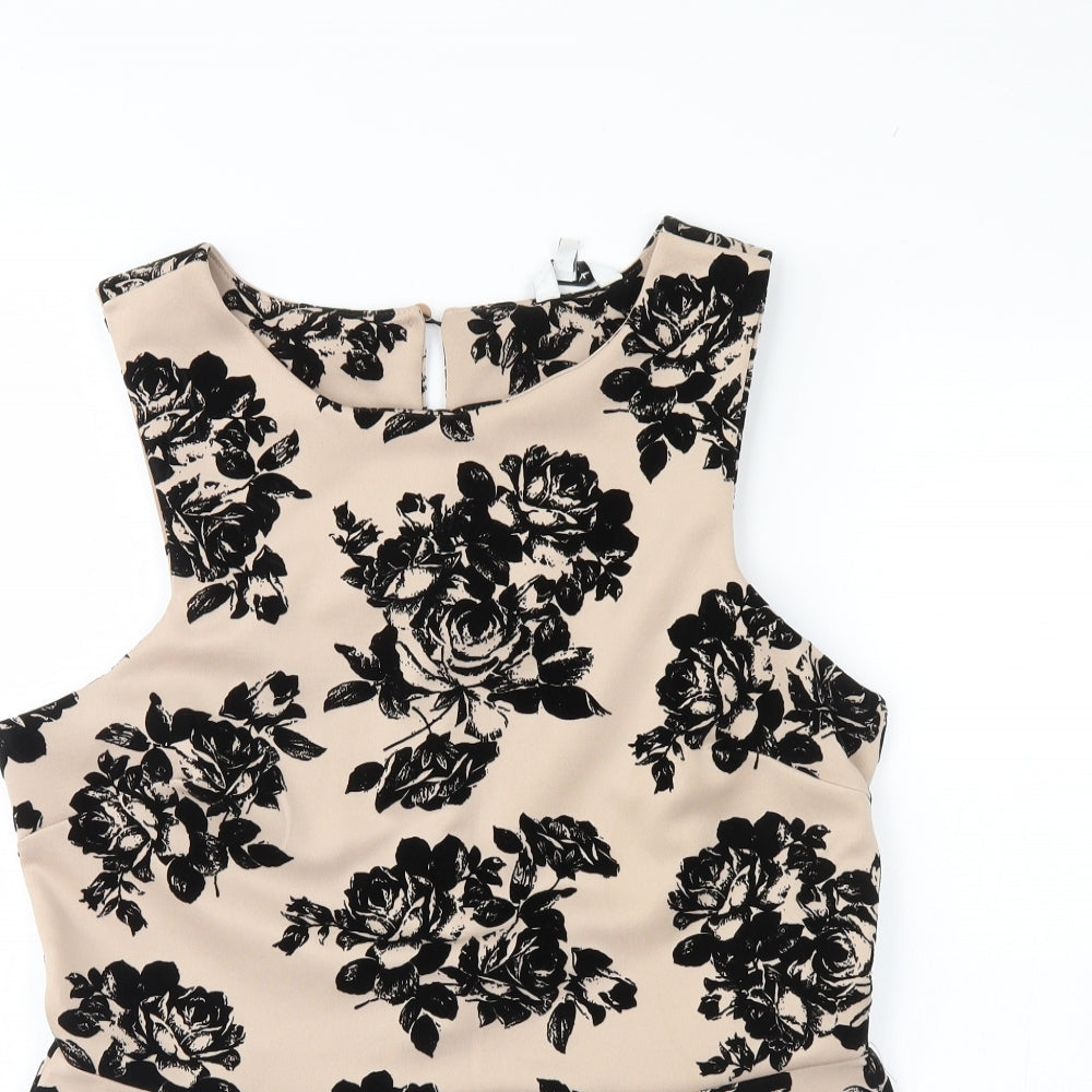 New Look Womens Beige Floral  Basic Blouse Size 16