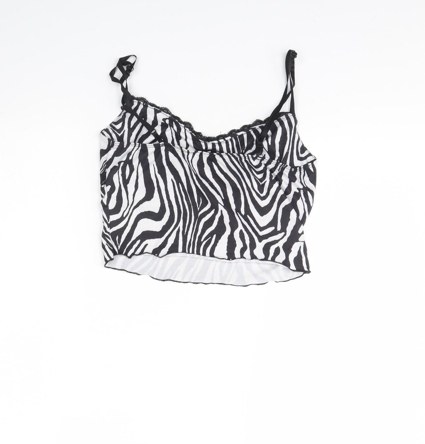 Shein  Womens Black Animal Print  Basic Tank Size M