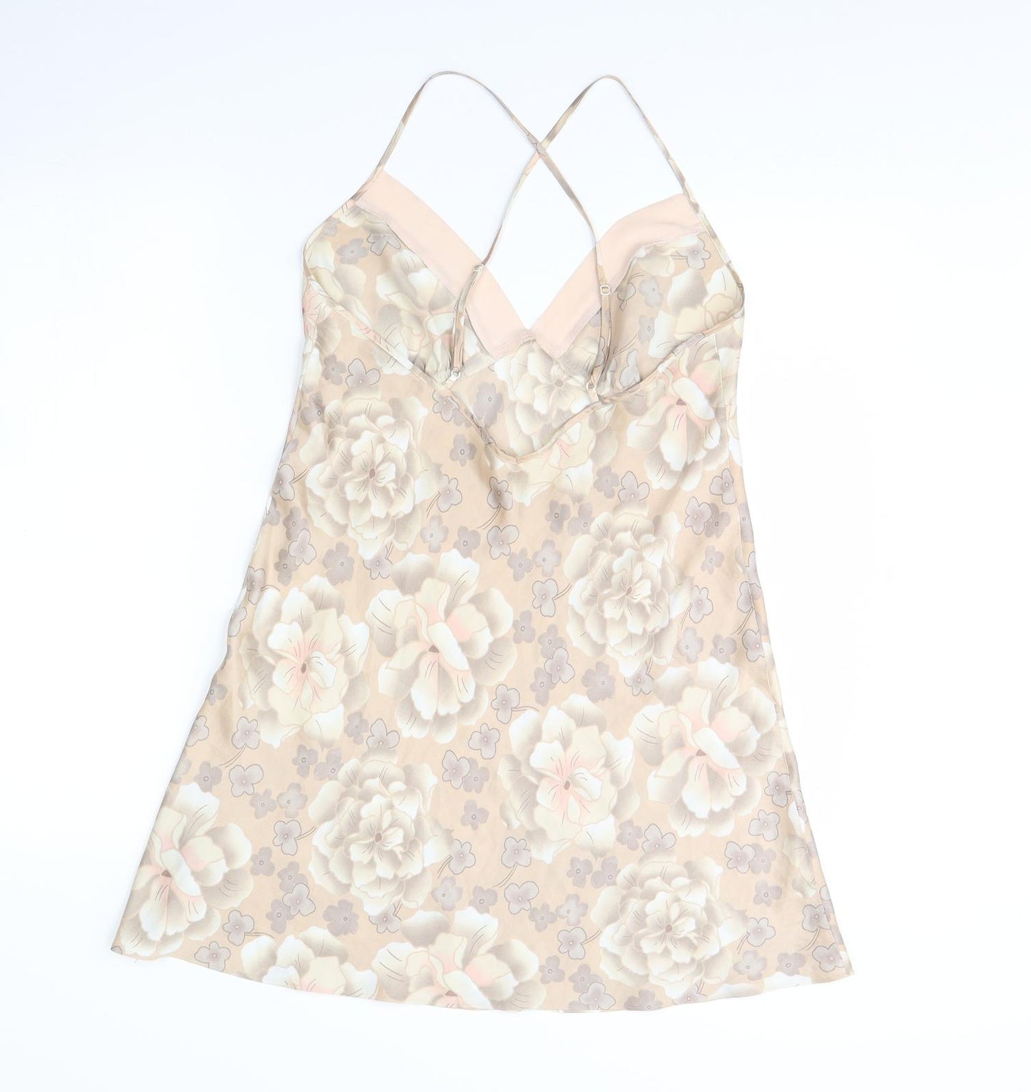 m&s Womens Beige Floral  Cami Dress Size 12