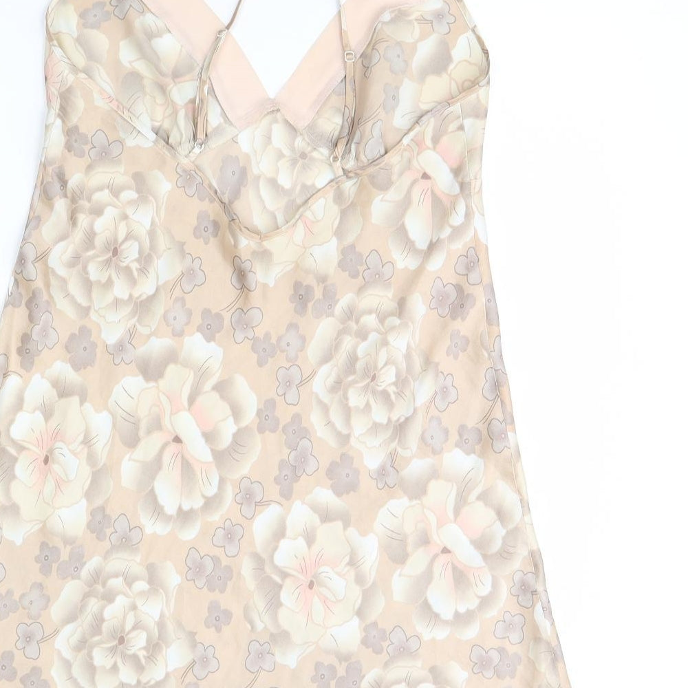 m&s Womens Beige Floral  Cami Dress Size 12
