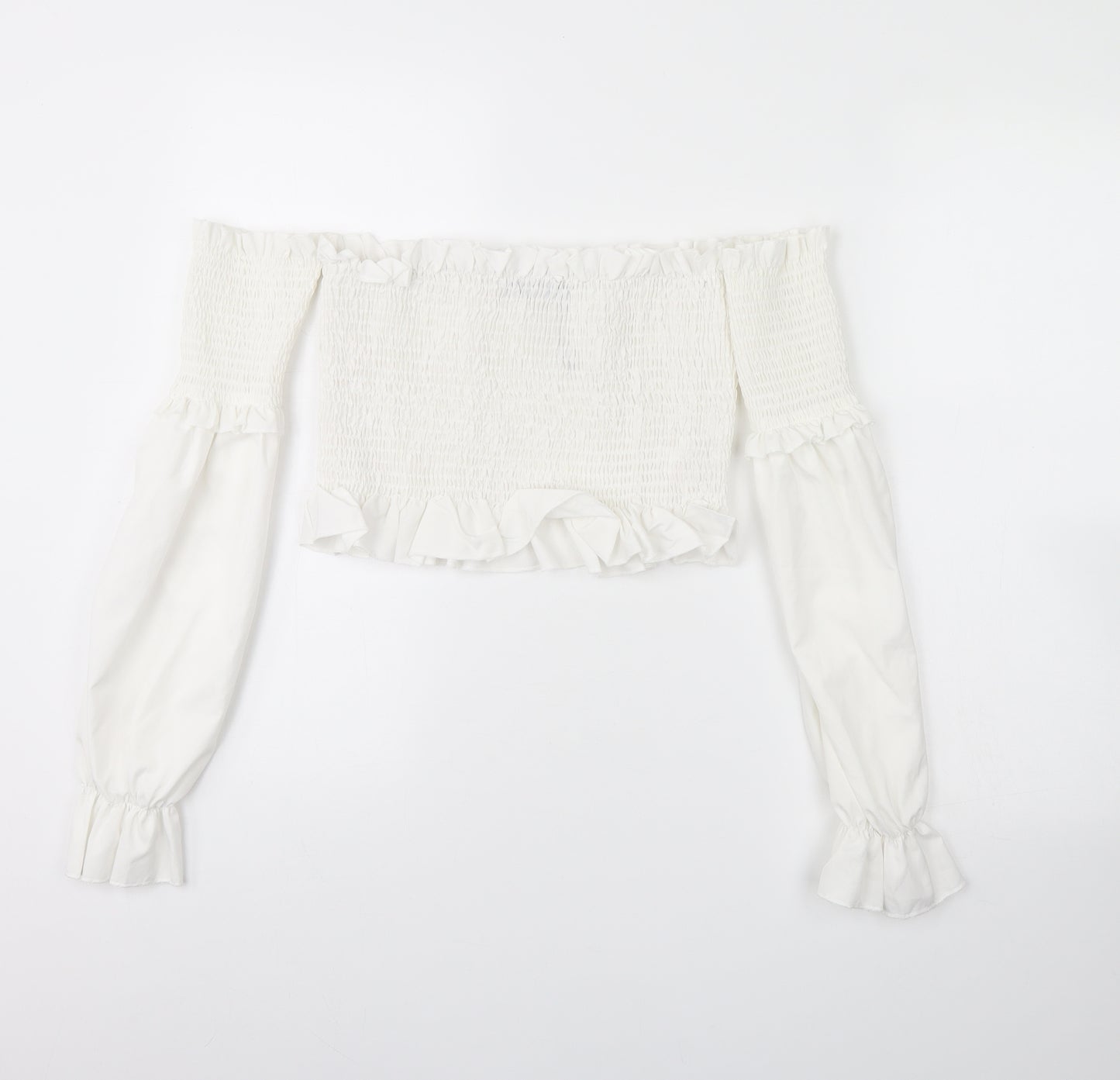 Boohoo Womens White   Basic Blouse Size 10