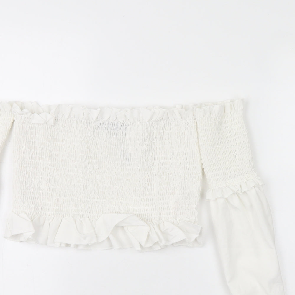 Boohoo Womens White   Basic Blouse Size 10