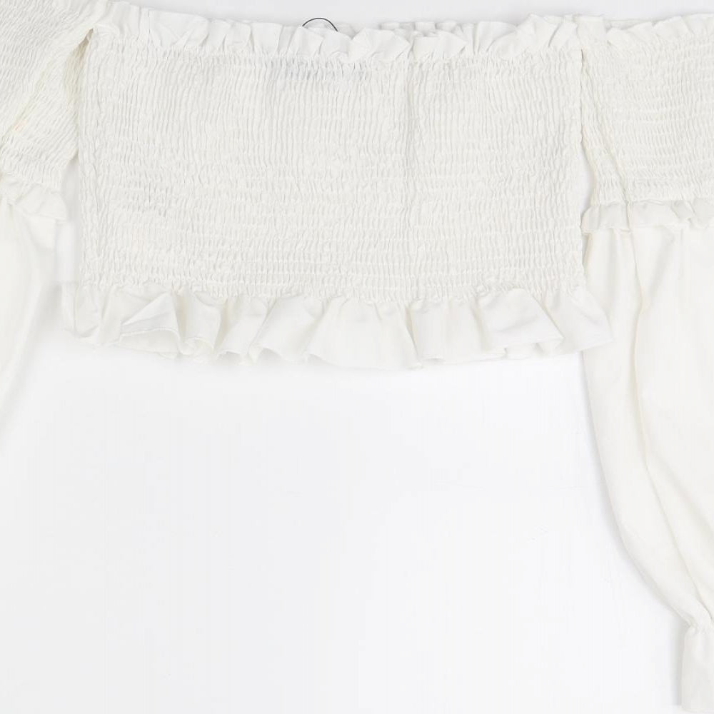 Boohoo Womens White   Basic Blouse Size 10