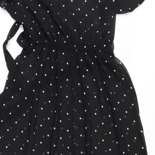 Dorothy Perkins Womens Black Polka Dot  Fit & Flare  Size 14