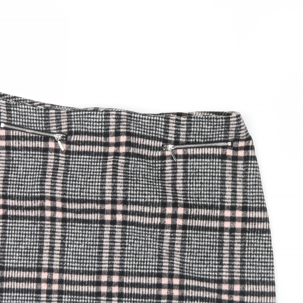 Peacocks Womens Black Check  Mini Skirt Size 14