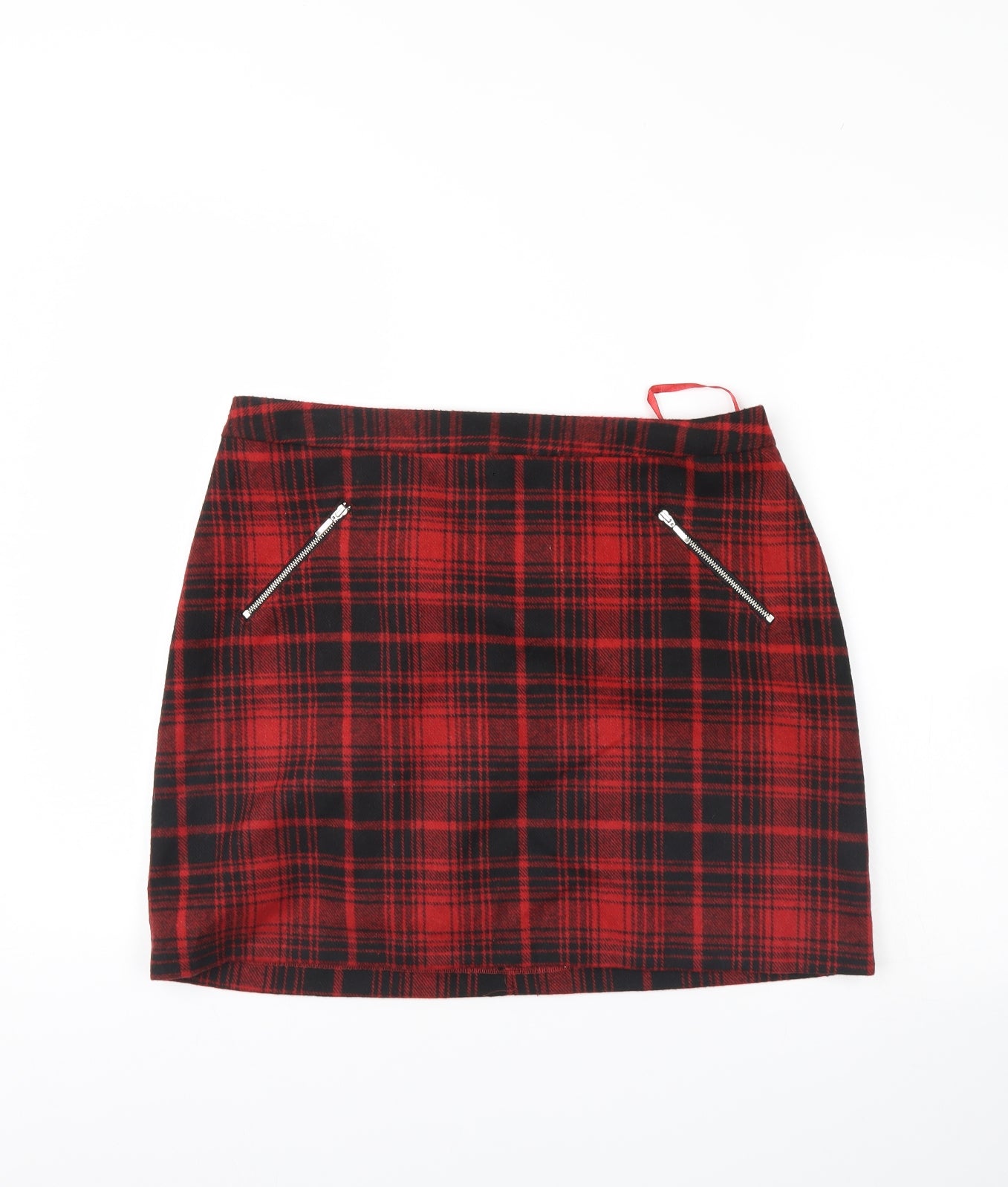 Papaya Womens Red Check  Mini Skirt Size 14