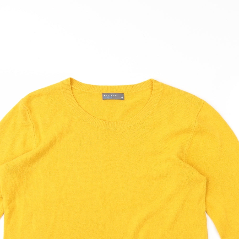 Papaya Womens Yellow   Pullover Jumper Size 16