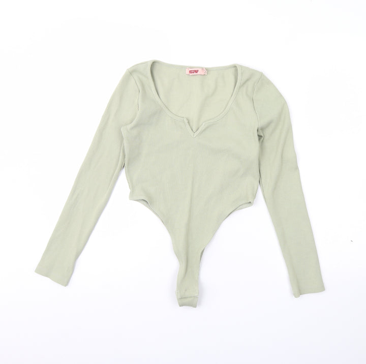 Misspap Womens Green   Bodysuit One-Piece Size 10