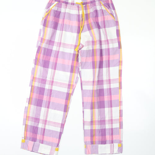 M&S Womens Purple Check  Cami Pyjama Pants Size 12