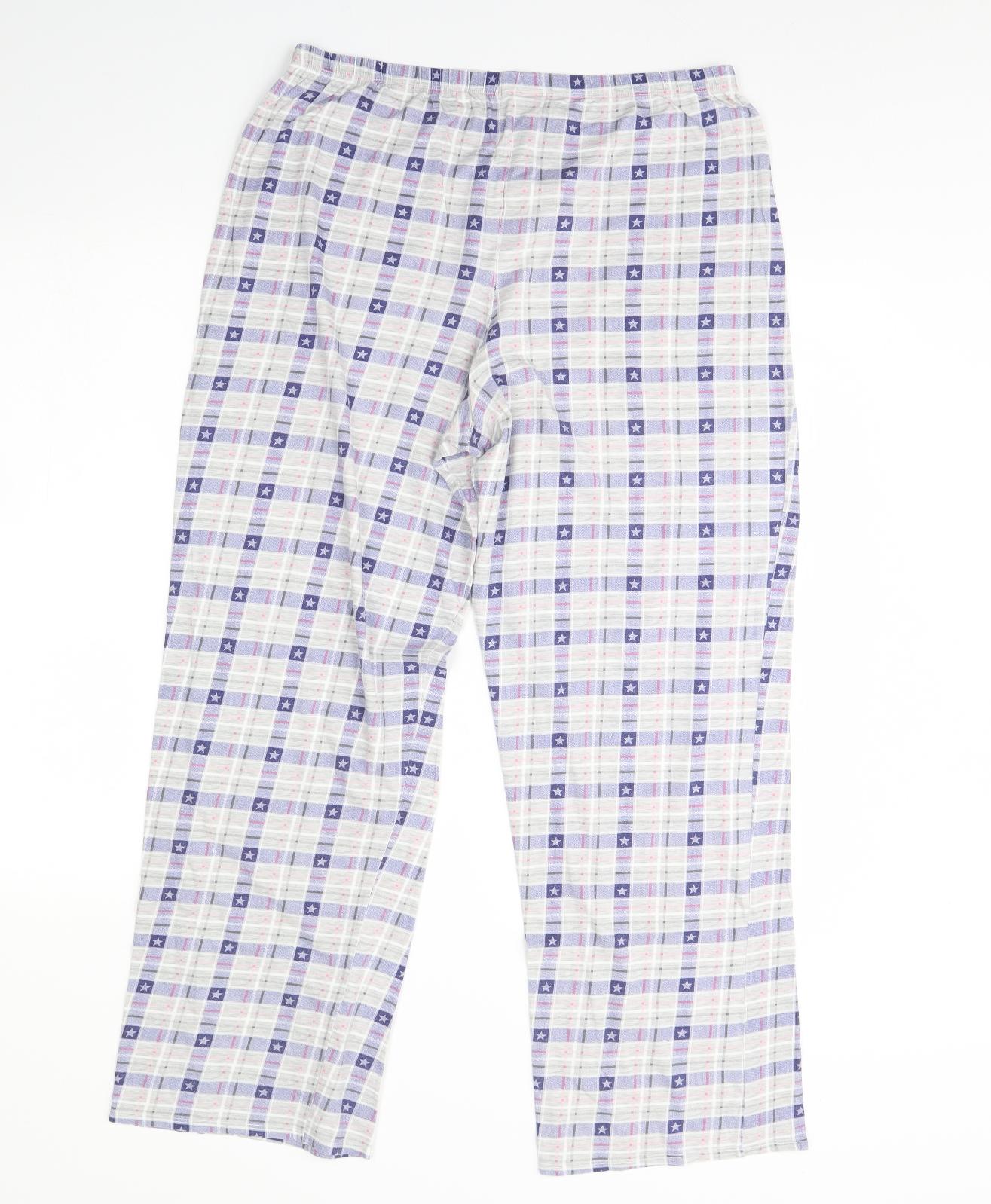 M&S Womens Grey Check  Cami Pyjama Pants Size 12