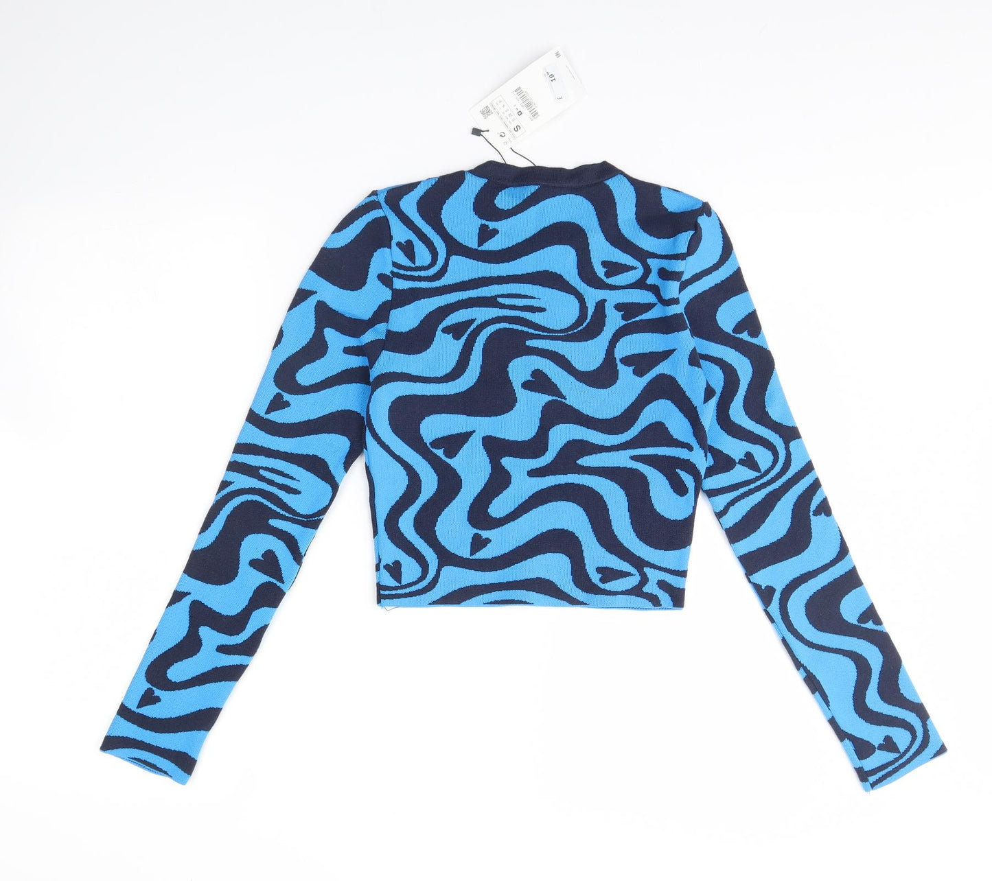 Zara Womens Blue Geometric  Pullover Jumper Size S