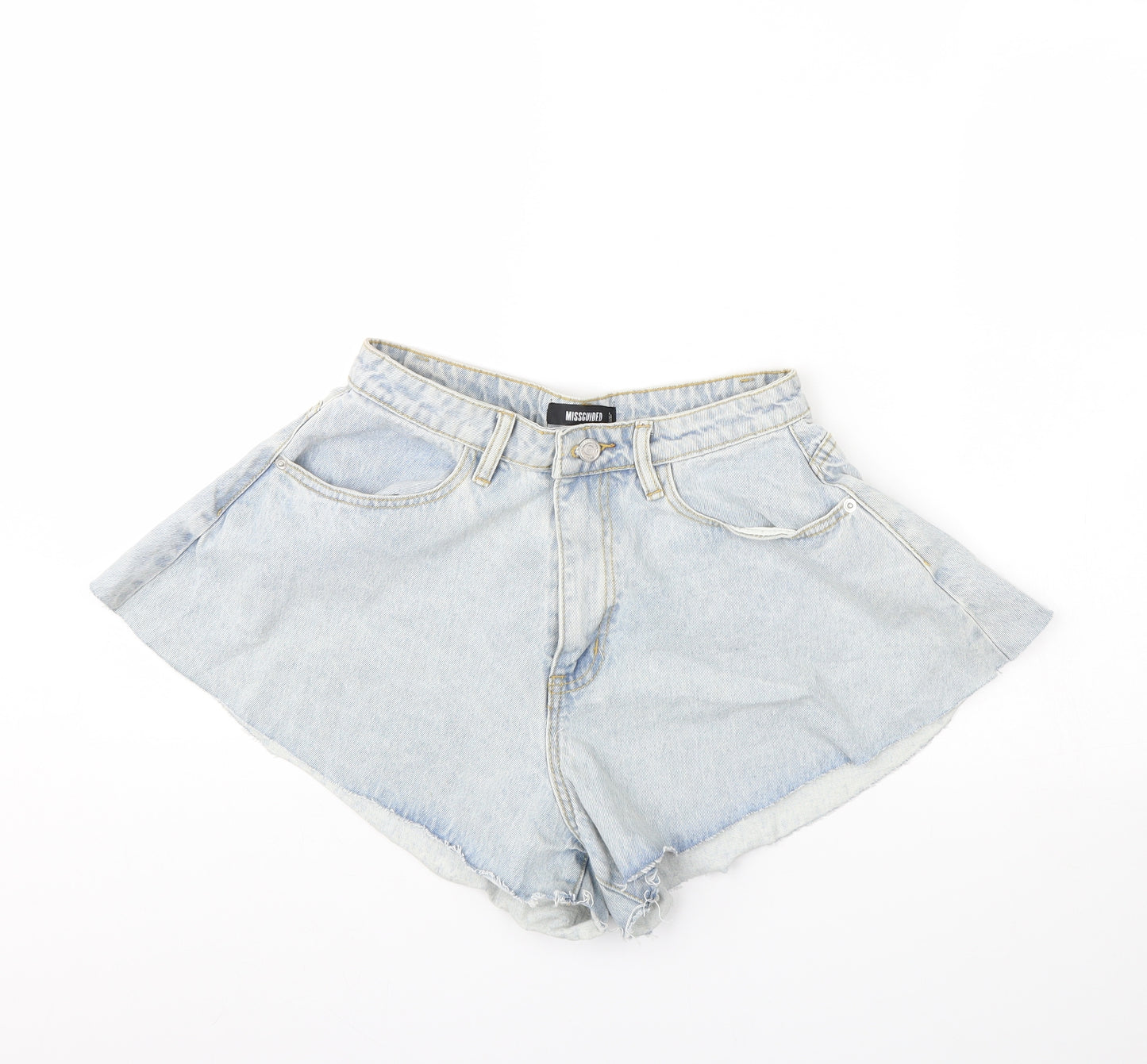 Missguided Womens Blue  Denim Cut-Off Shorts Size 10