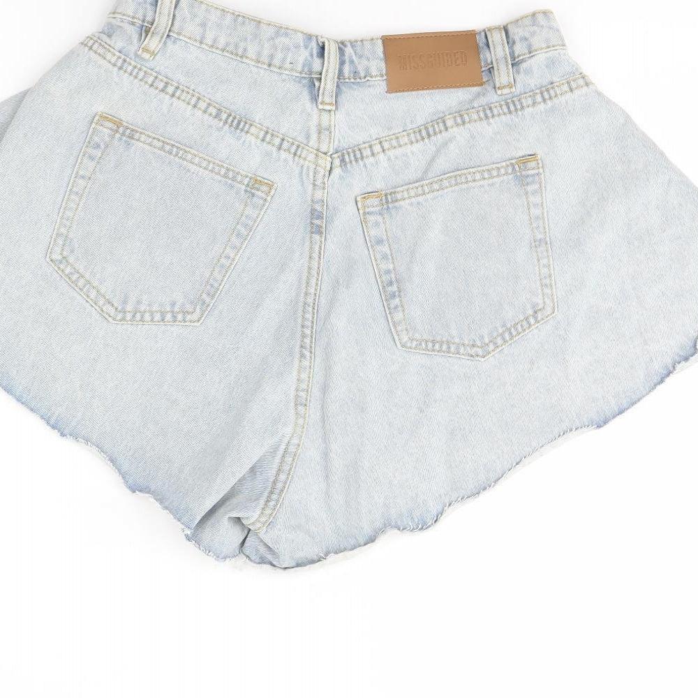 Missguided Womens Blue  Denim Cut-Off Shorts Size 10