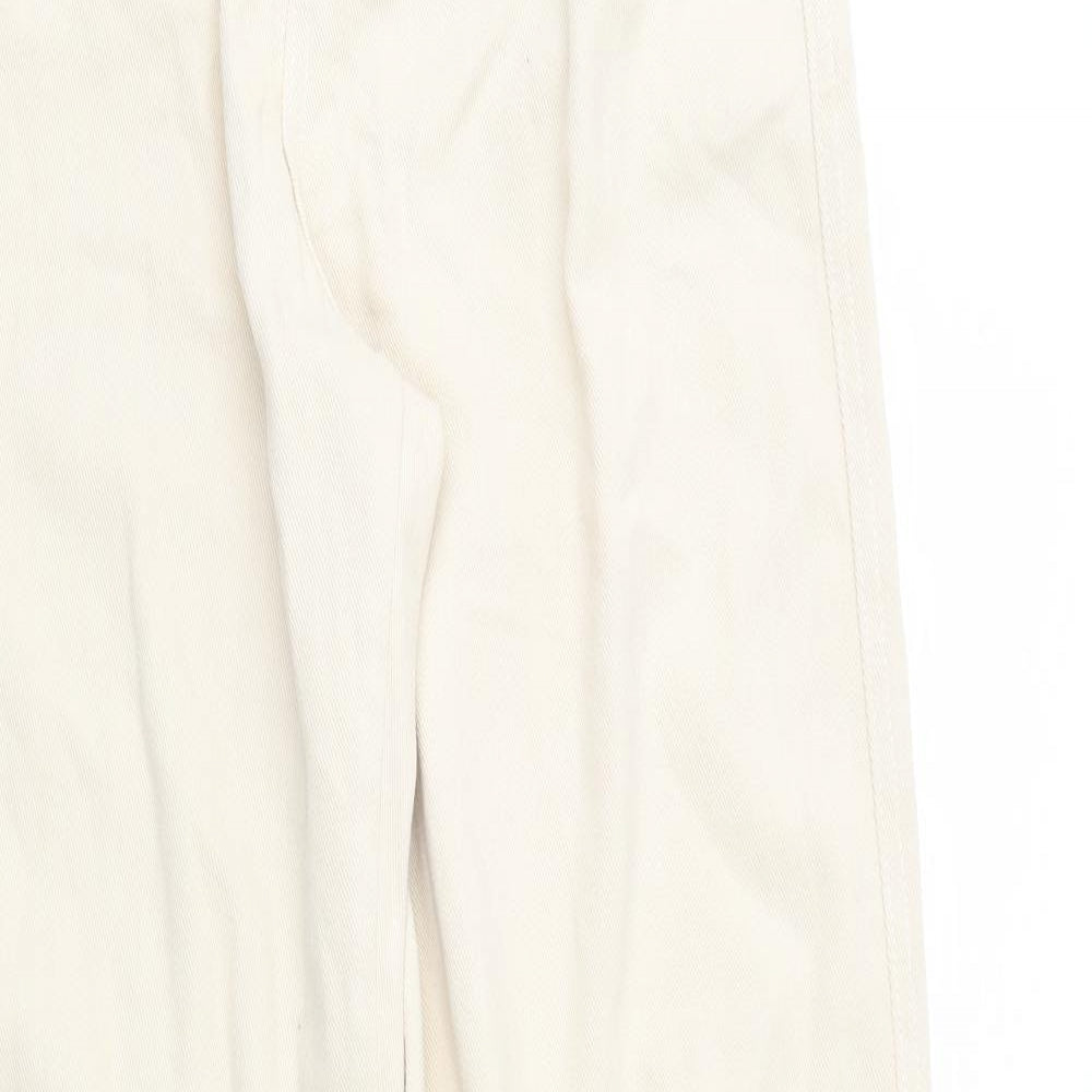 Missguided Womens Beige  Denim Flared Jeans Size 12 L37 in